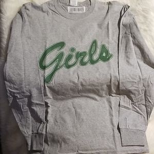 New "Girls" gray size Medium Long sleeve T-shirt